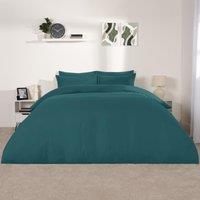 OHS Plain Dyed Duvet Cover with Pillowcase Bedding Set in Teal | Size: Double