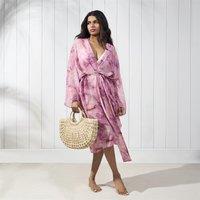 OHS Beach Robe Dressing Gown Pool Cover Up Soft Spa Hotel in Pink
