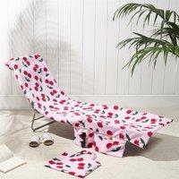 OHS Beach Towel Bag Microfiber Quick Dry Absorbent Soft Large Travel Bath in Light Pink
