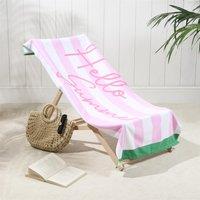 OHS Hello Summer Towel Bath Quick Dry Travel Microfibre Absorbent Swim in Light Pink