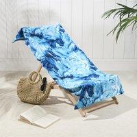 OHS Marble Towel Bath Quick Dry Summer Travel Microfibre Absorbent Swim in Teal