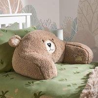 OHS Bear Teddy Fleece Reading Cuddle Cushion Gaming Reading Bed Support in Natural