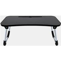 OHS Foldable Wooden Lap Tray TV Dinner Bed Laptop Work Desk Stand Portable in Black