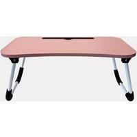 OHS Foldable Wooden Lap Tray TV Dinner Bed Laptop Work Desk Stand Portable in Pink