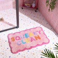 OHS Bath Mat Non Slip Rug Shower Textured Shaggy Bathroom Squeaky Clean in Pink