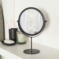 OHS Round Bathroom Mirror Accessories Free Standing Vanity Stainless Steel Silver in Black