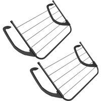 OHS Over Radiator Clothes Airer Foldable Clothes Towel Rack Dryer in Black | Size: 1 Pack
