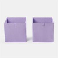 OHS Pack of 2 Plain Folding Cube Storage Boxes in Purple