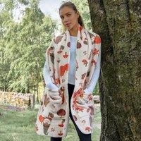 OHS Autumn Gonk Sherpa Fleece Pocket Scarf Hand Warmer in Natural