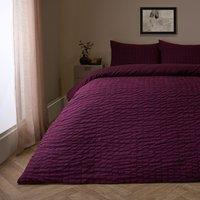OHS Seersucker Duvet Cover with Pillowcase Bedding in Wine | Size: Single