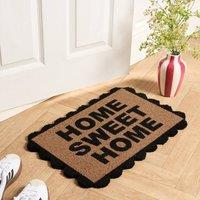 OHS Scallop Edge Slogan Non Slip Coir Mat Doormat Rug in Brown | Size: 40 cm x 60 cm