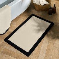 OHS Border Trim Bath Mat Non Slip Shower Rug in Cream