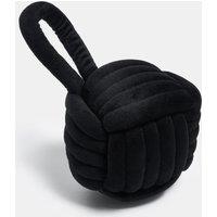 OHS Matte Velvet Rope Weighted Decorative Door Stop with Handle in Black