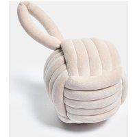 OHS Matte Velvet Rope Weighted Decorative Door Stop with Handle in Cream