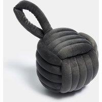 OHS Matte Velvet Rope Weighted Decorative Door Stop with Handle in Grey