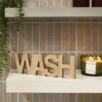 OHS Wash Sign Statue Ornaments Engineered Wood Bathroom Dcor in Bronze