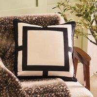 OHS 2 x Square Print Matte Velvet Decorative Cushion Covers in Warm White | Size: 45 cm x 45 cm