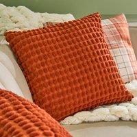 OHS 2 Pack Bobble Cushion Covers Home Decor Set in Burnt Orange | Size: 45 cm x 45 cm