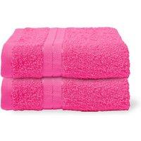 OHS 2 Pack of 100% Cotton Bathroom Hand Towel in Pink