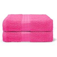 OHS 2 Pack of 100% Cotton Bathroom Bath Towel in Pink