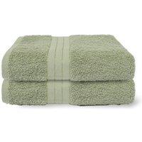 OHS 2 Pack of 100% Cotton Bathroom Bath Towel in Pale Green