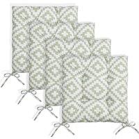 OHS 2/4 Pack Seat Pads Water Resistant Garden Chairs Cover Outdoor Cushions in Green | Size: 40 cm x 40 cm