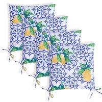 OHS 2/4 Pack Seat Pads Water Resistant Garden Chairs Cover Outdoor Cushions in Bright Yellow | Size: 40 cm x 40 cm