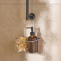 OHS Metal Shower Caddy Hanging Shampoo Organiser Storage in Metallic Silver