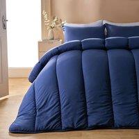 OHS Soft Coverless 10.5 TOG Duvet Set Pillowcase Quilted Cover in Mid Navy | Size: Double