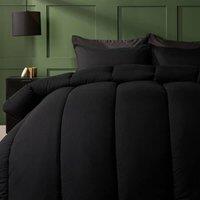 OHS Soft Coverless 10.5 TOG Duvet Set Pillowcase Quilted Cover in Jet Black | Size: King