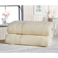 Rapport Home Royal Velvet Cotton Super Soft & Absorbent Woven Towels in Cream