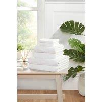 Rapport Home Eden Weave 6 Piece Cotton Towel Set Luxury Soft Dry Absorbent in White