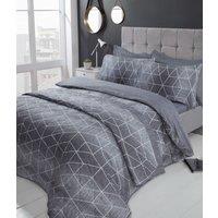 Rapport Home Calvin Polycotton Duvet Cover Set With Pillowcase in Grey | Size: Single