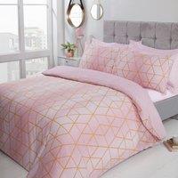 Rapport Home Calvin Polycotton Duvet Cover Set With Pillowcase in Dusty Pink | Size: Single