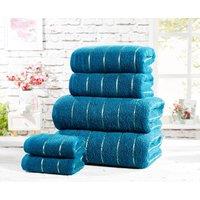 Rapport Home Sandringham Stripe Pure Cotton Towels in Teal