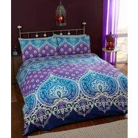 Rapport Home Asha Polycotton Duvet Cover Set With Pillowcase in Blue | Size: Single