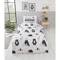 Rapport Home Scandi Bears Duvet Cover Set with Pillowcase in White | Size: Single