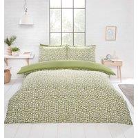 Rapport Home Pebbles Polyester Duvet Cover Set with Pillowcase in Green | Size: Double