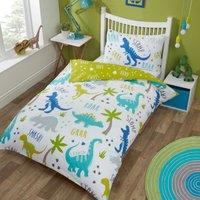 Rapport Home Roarsome Polycotton Duvet Cover Set With Pillowcase in White | Size: Single