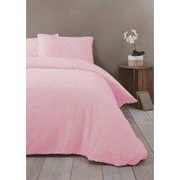 Rapport Home Teddy Fleece Polyester Duvet Cover Set With Pillowcase in Pink | Size: Single