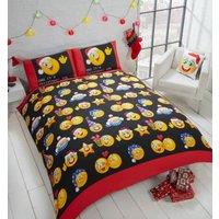 Rapport Home Christmas Icons Duvet Cover Set with Pillowcase in Black | Size: Single