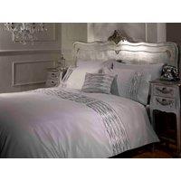 Rapport Home Crystal Shine Polycotton Duvet Cover Set with Pillowcase in Silver | Size: Single