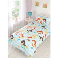 Rapport Home Mermaid & Friends Polyester Duvet Cover Set With Pillowcase in Blue | Size: Double