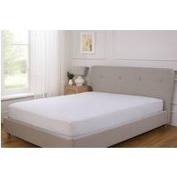 Rapport Home Terry Waterproof Mattress Protector Elastic Skirt (White) in White | Size: Single