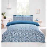 Rapport Home Pebbles Polyester Duvet Cover Set with Pillowcase in Blue | Size: Double