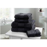 Rapport Home Windsor Cotton Face Cloth Towel (30x30 cm) in Black