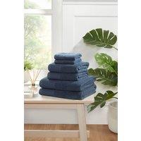 Rapport Home Eden Weave 6 Piece Cotton Towel Set Luxury Soft Dry Absorbent in Blue