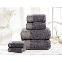 Rapport Home Mayfair Ribbed Weave 500 GSM Cotton Super Soft & Absorbant Towel in Charcoal