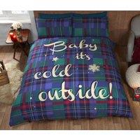 Rapport Home Baby Its Cold Outside Duvet Cover Set with Pillowcase in Blue | Size: Single