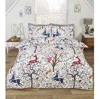 Rapport Home Tatton Polycotton Duvet Cover Set With Pillowcase in White | Size: Double